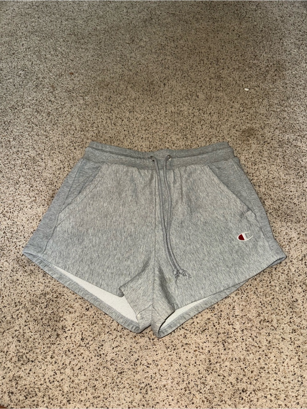 Champion Women's Light Gray Athletic Terry Shorts